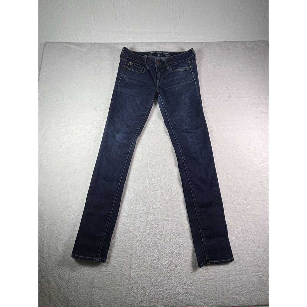 American Eagle Womens 8 Skinny Stretch Dark Wash Denim Jeans Regular 30 Inseam